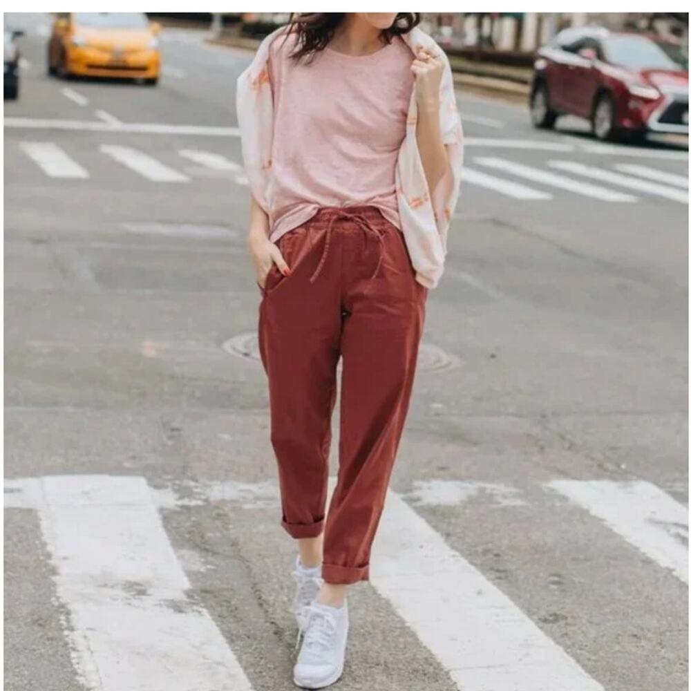 Lou & Grey Super Soft Sateen Joggers Terracotta Small